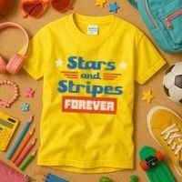 Stars And Stripes Forever Patriotic Holiday Kids T-Shirt thumb 3
