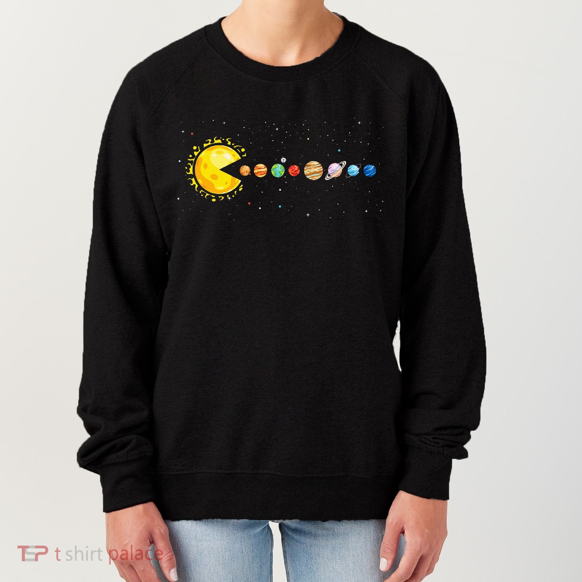 Space Astronomer Science Astronaut Sun Eat Planet Video Game Women's Sweatshirt