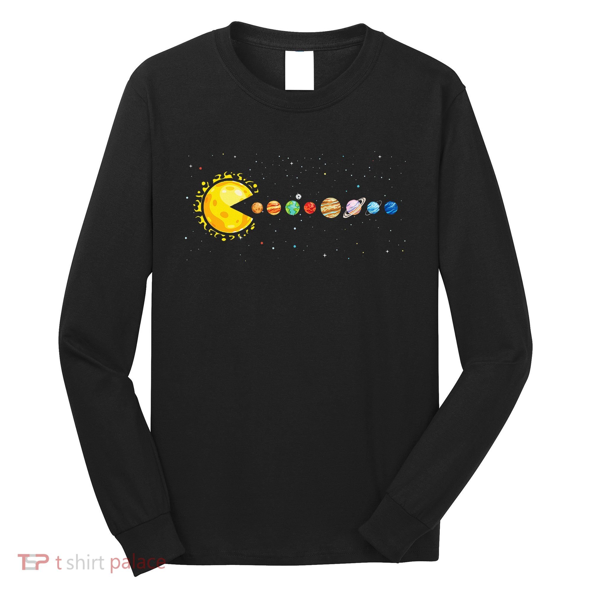 Space Astronomer Science Astronaut Sun Eat Planet Video Game Long Sleeve Shirt