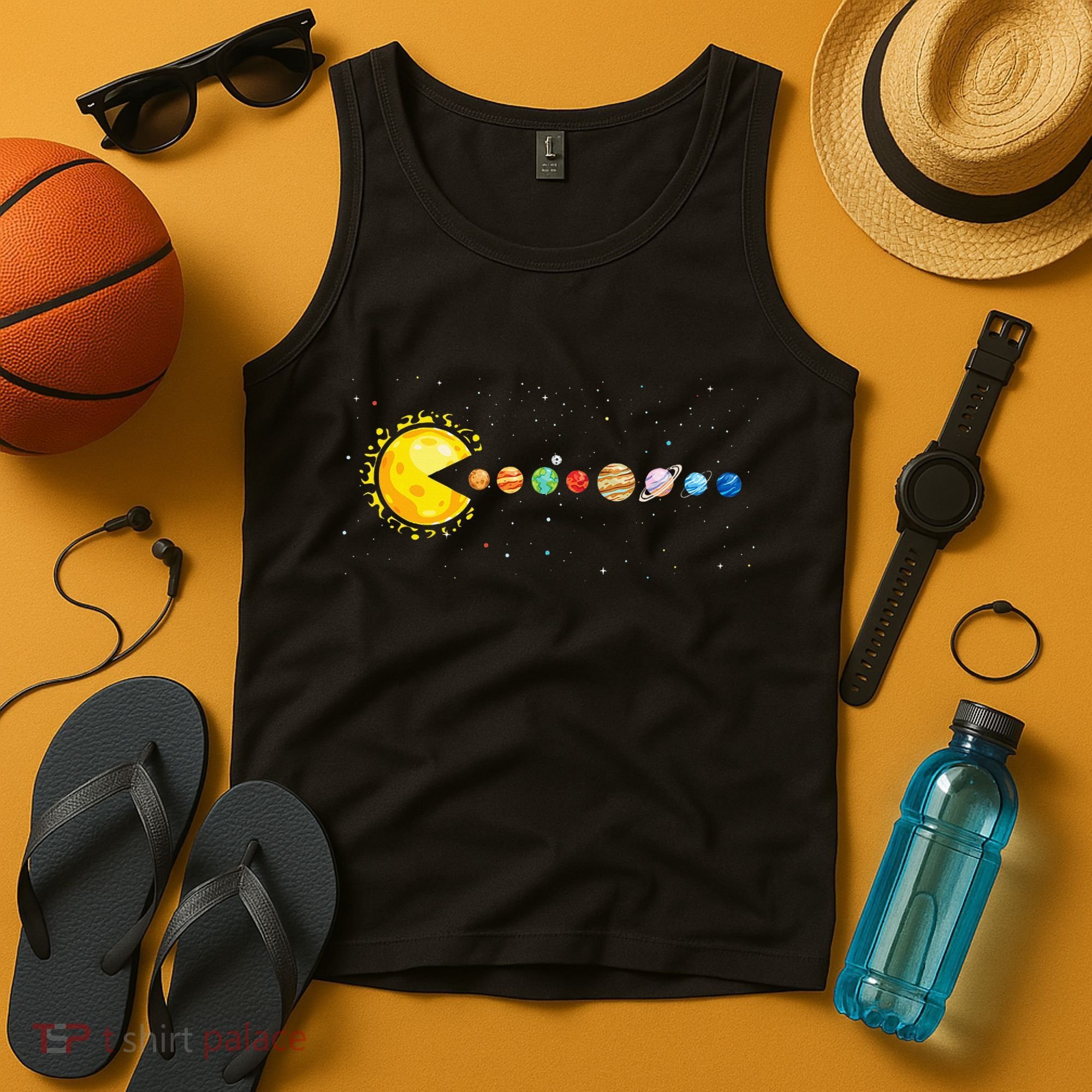 Space Astronomer Science Astronaut Sun Eat Planet Video Game Tank Top