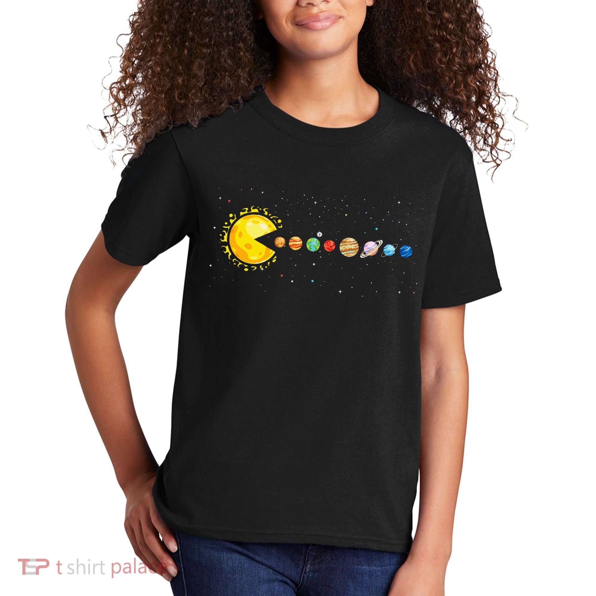 Space Astronomer Science Astronaut Sun Eat Planet Video Game Kids T-Shirt