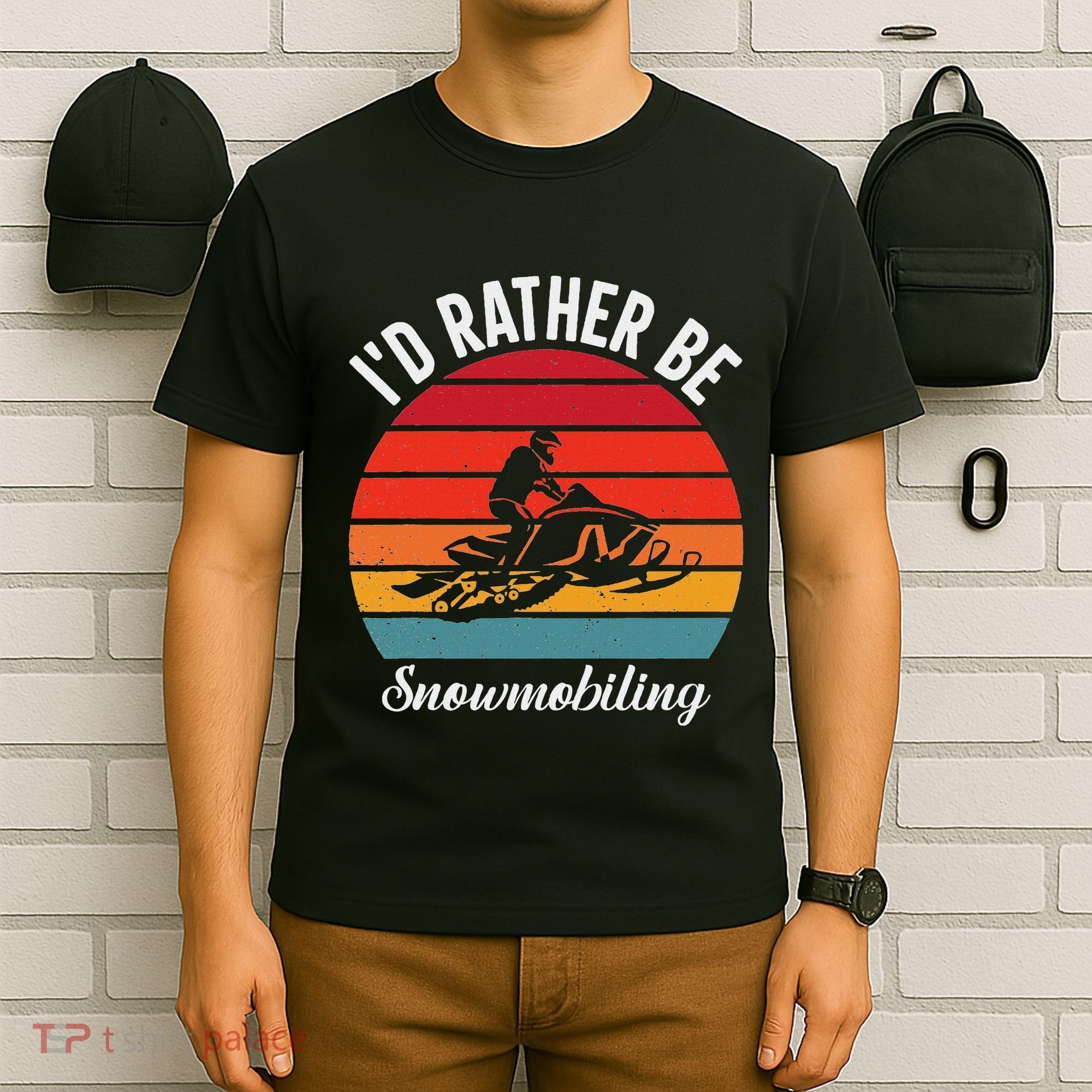 Snowmobile Art Snow Mobile Snowmobiling T-Shirt