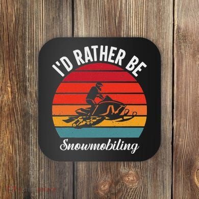 Snowmobile Art Snow Mobile Snowmobiling Coaster