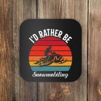 Snowmobile Art Snow Mobile Snowmobiling Coaster thumb 0