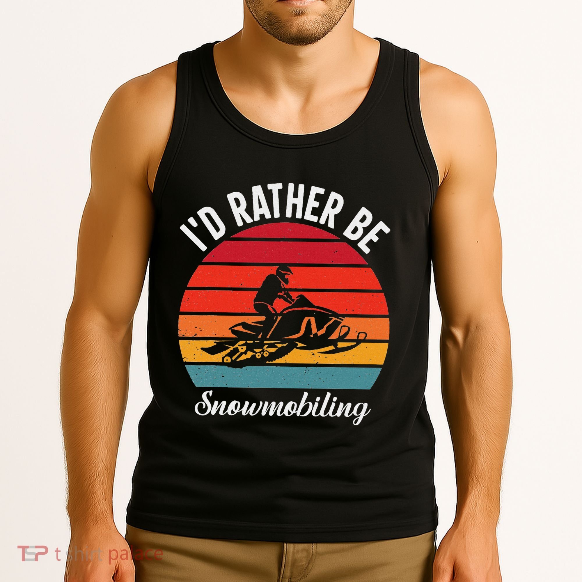 Snowmobile Art Snow Mobile Snowmobiling Tank Top