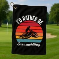 Snowmobile Art Snow Mobile Snowmobiling Golf Towel thumb 1