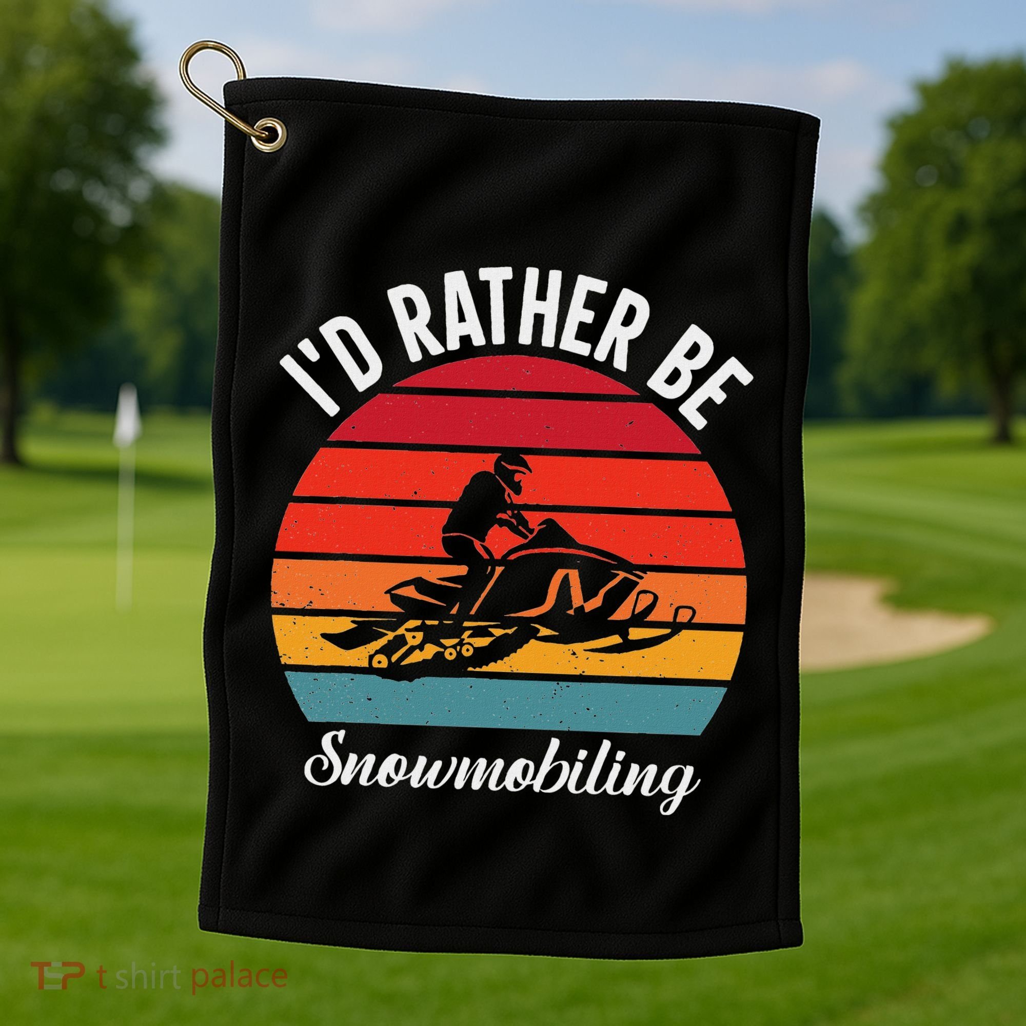 Snowmobile Art Snow Mobile Snowmobiling Golf Towel