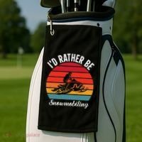 Snowmobile Art Snow Mobile Snowmobiling Golf Towel thumb 2