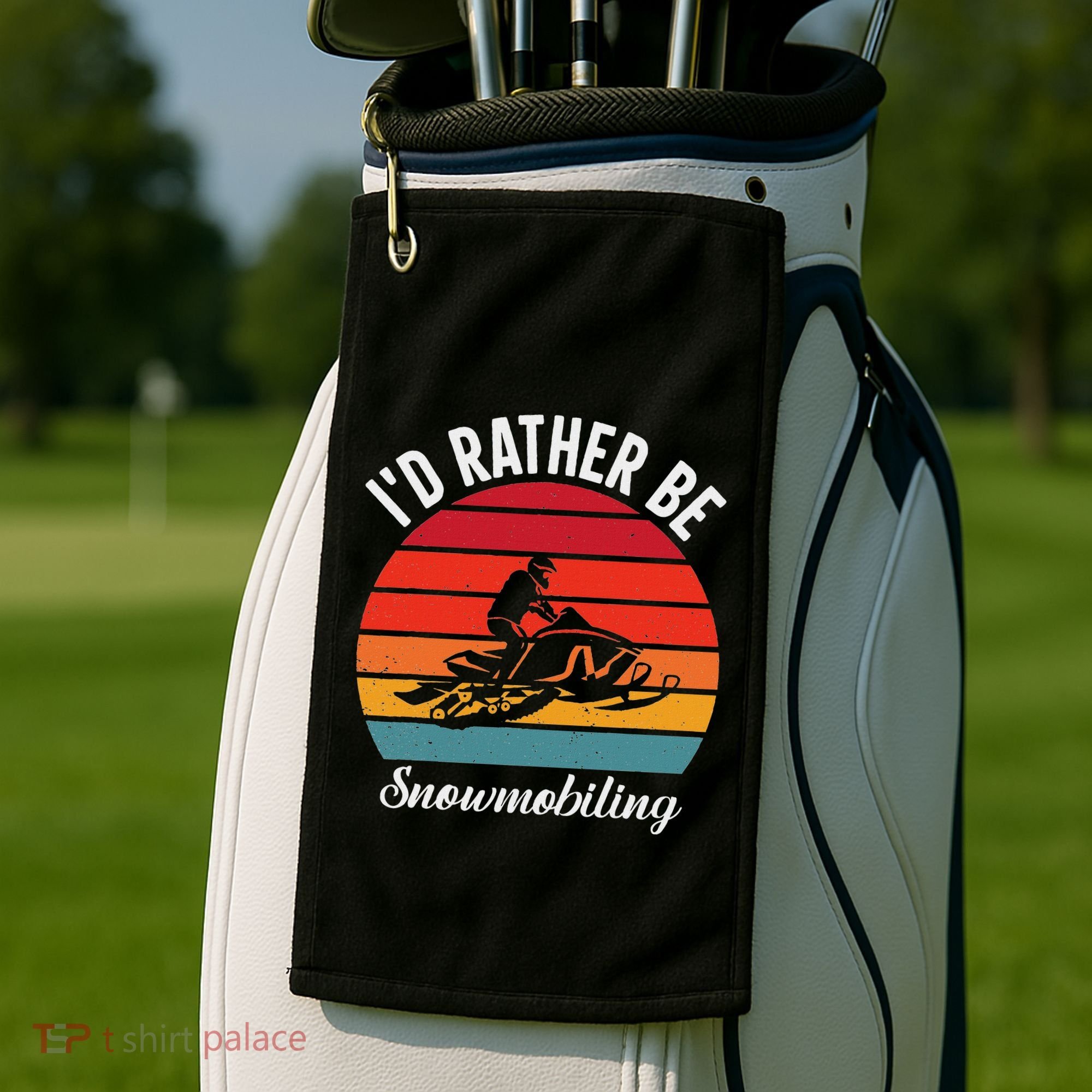 Snowmobile Art Snow Mobile Snowmobiling Golf Towel