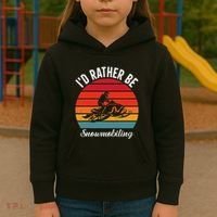 Snowmobile Art Snow Mobile Snowmobiling Kids Hoodie thumb 3