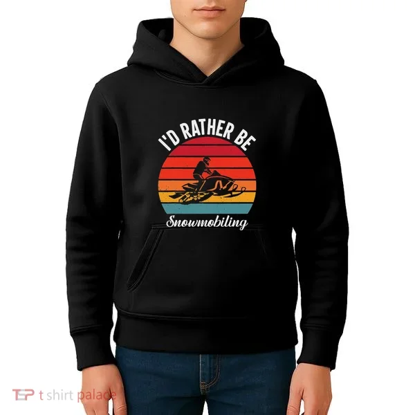 Snowmobile Art Snow Mobile Snowmobiling Kids Hoodie