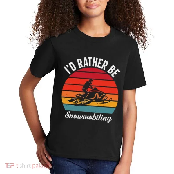 Snowmobile Art Snow Mobile Snowmobiling Kids T-Shirt