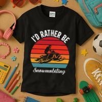 Snowmobile Art Snow Mobile Snowmobiling Kids T-Shirt thumb 3