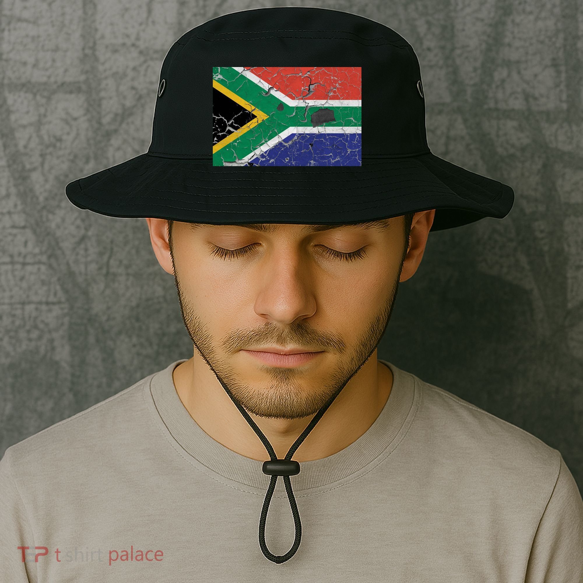 South Africa Stone Flag Bucket Hat