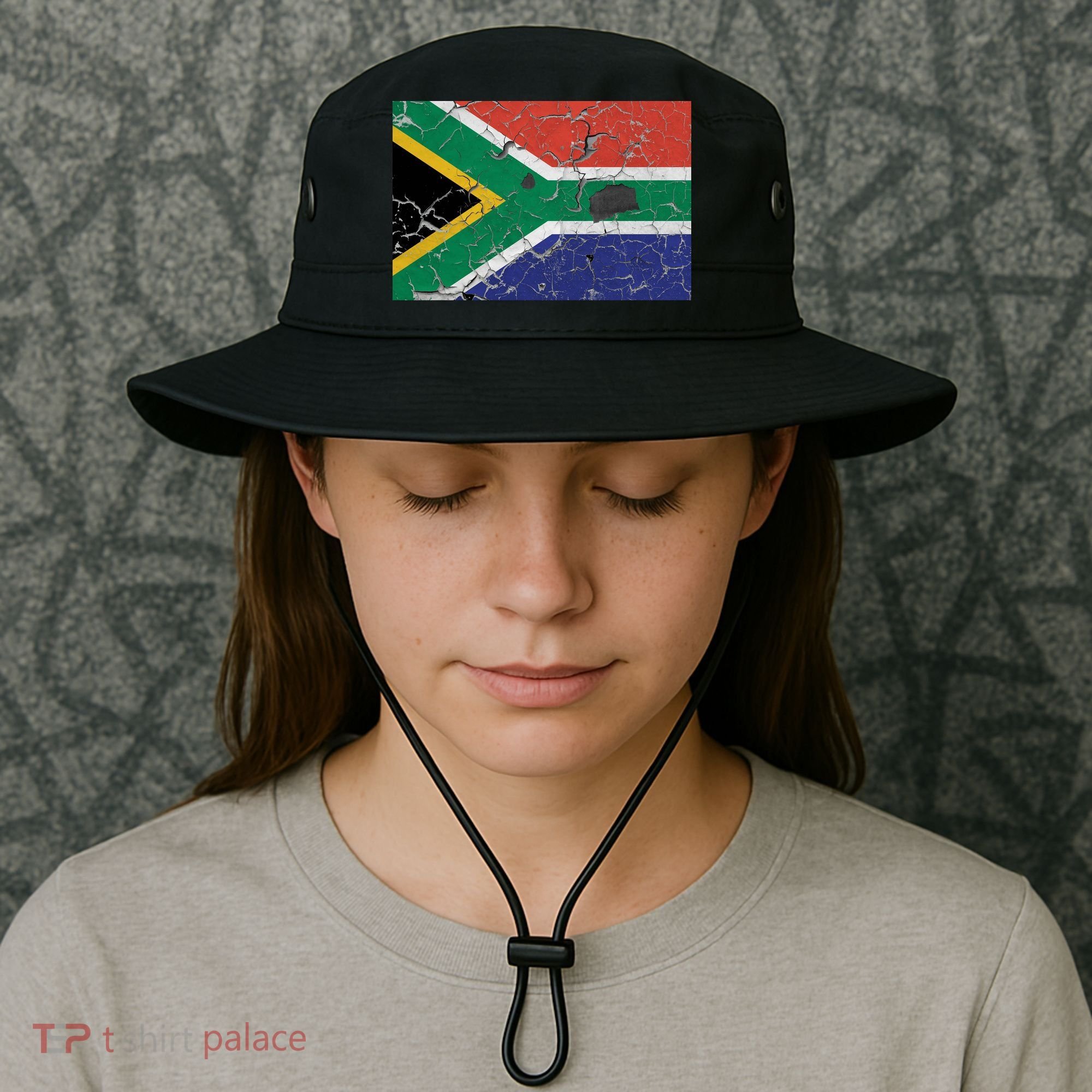 South Africa Stone Flag Bucket Hat