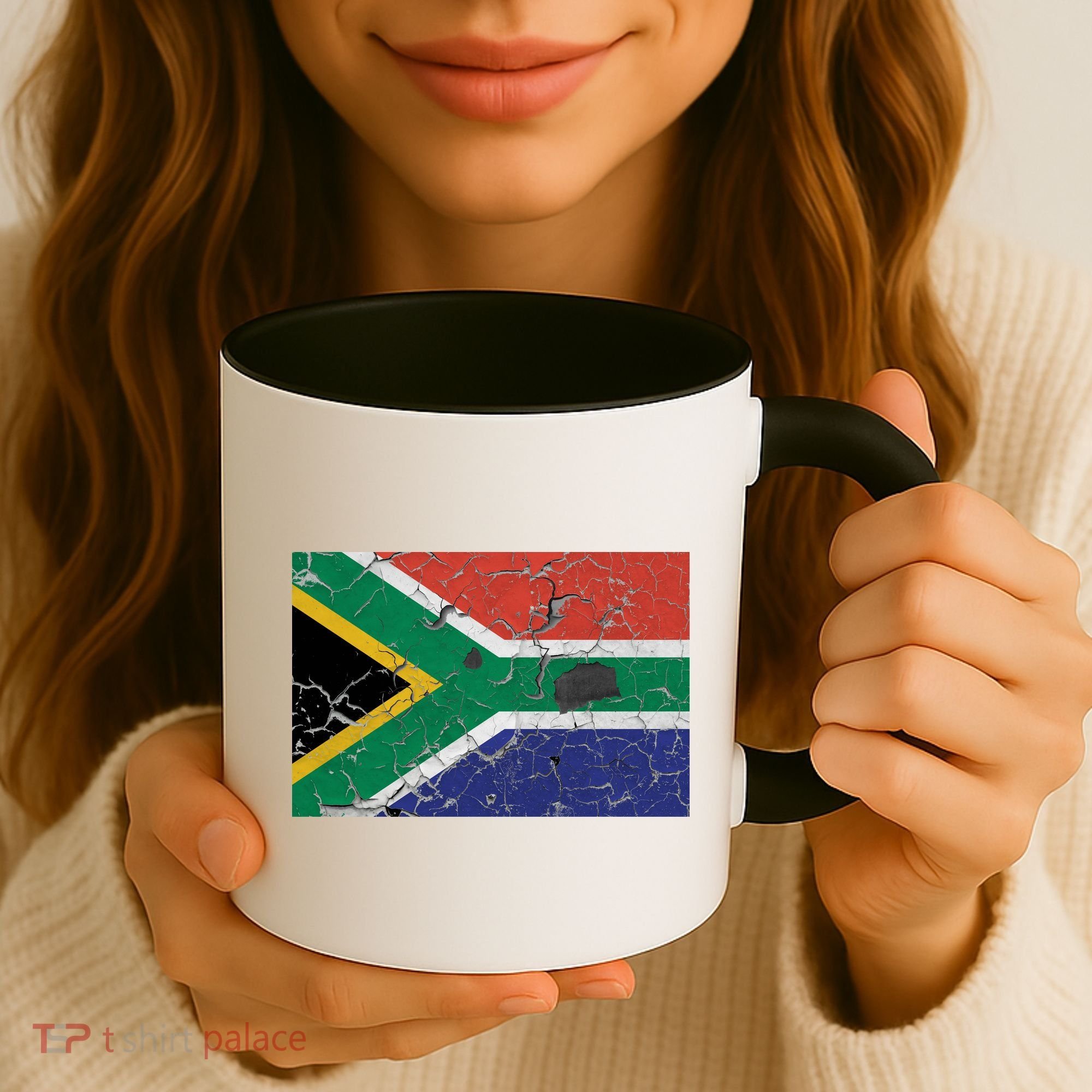 South Africa Stone Flag Coffee Mug