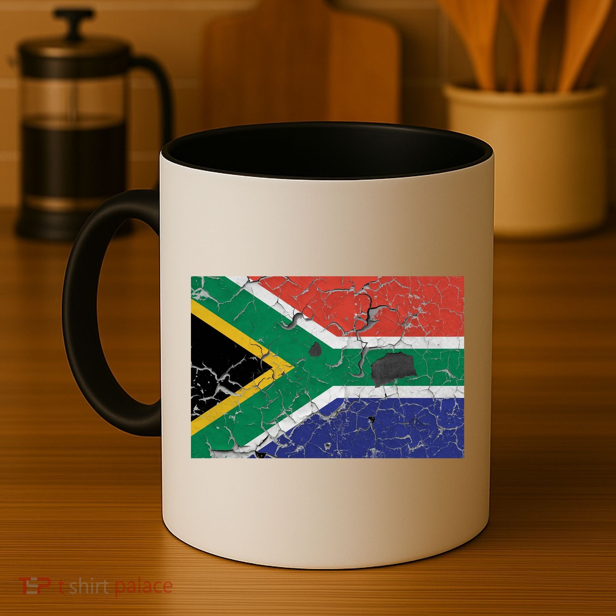 South Africa Stone Flag Coffee Mug