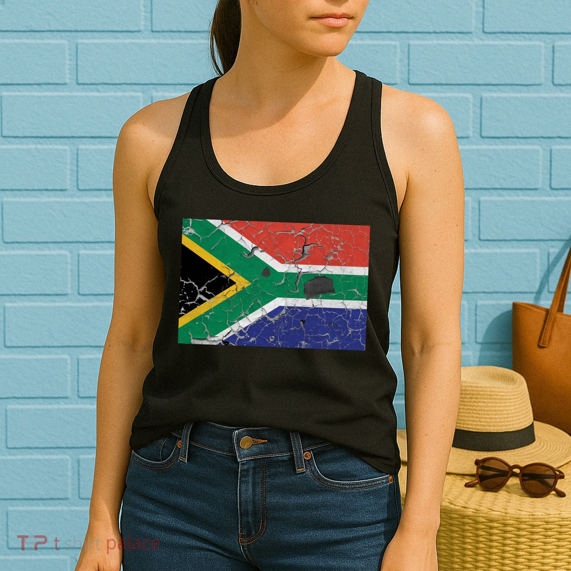 South Africa Stone Flag Women's Tank Top