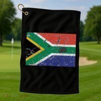 South Africa Stone Flag Golf Towel thumb 1