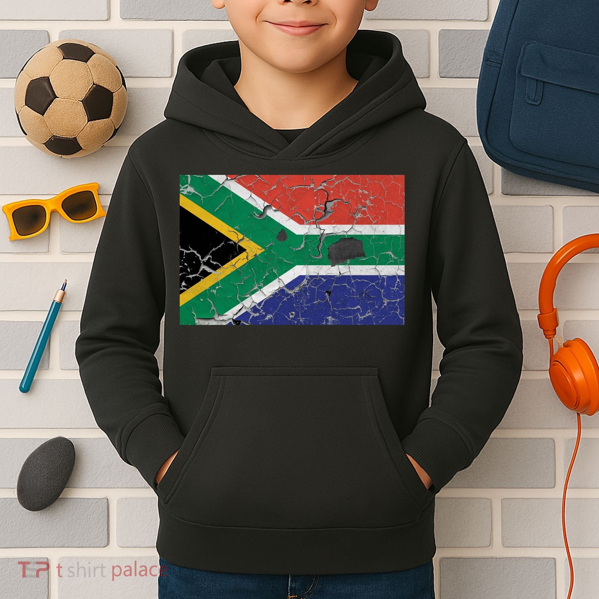 South Africa Stone Flag Kids Hoodie