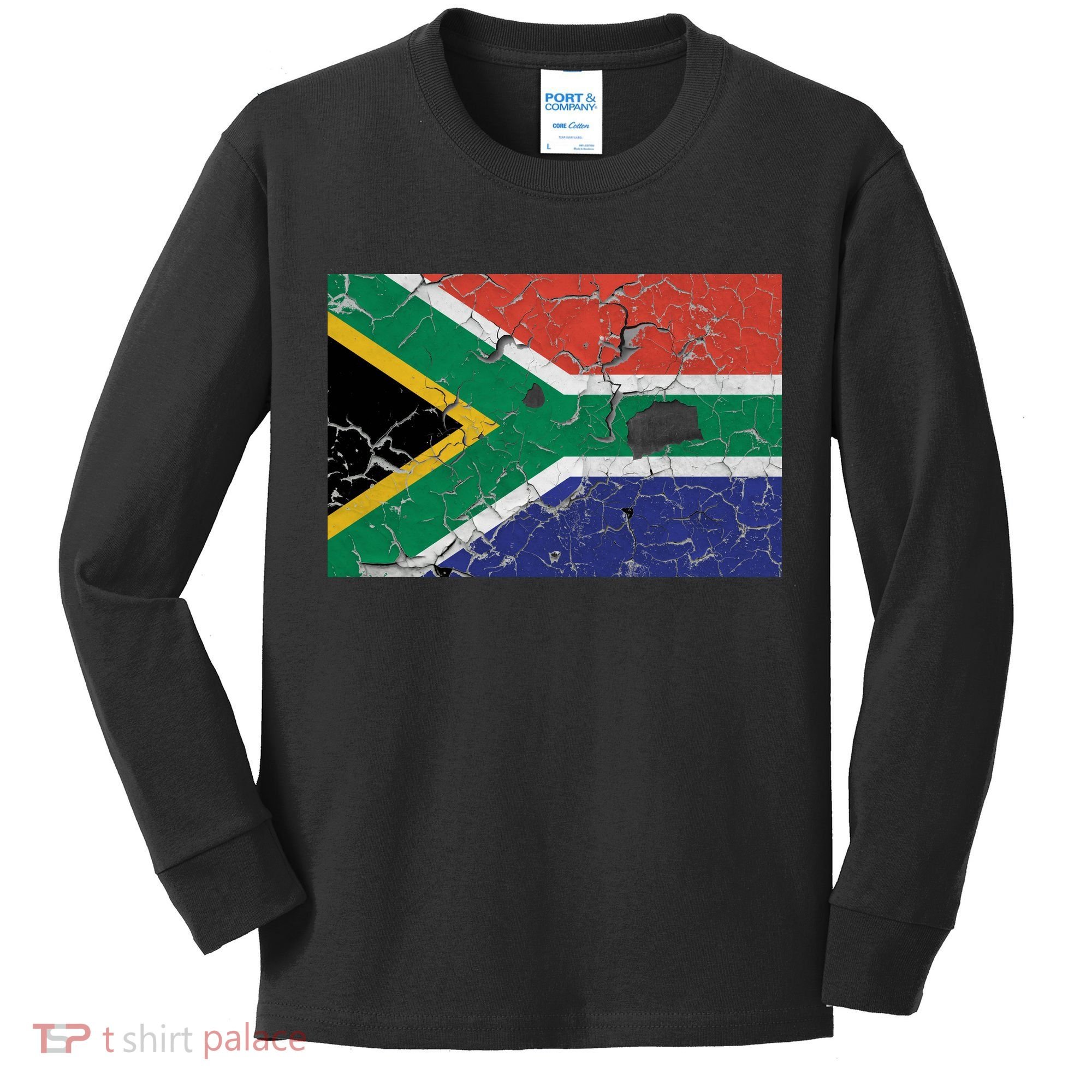 South Africa Stone Flag Kids Long Sleeve Shirt