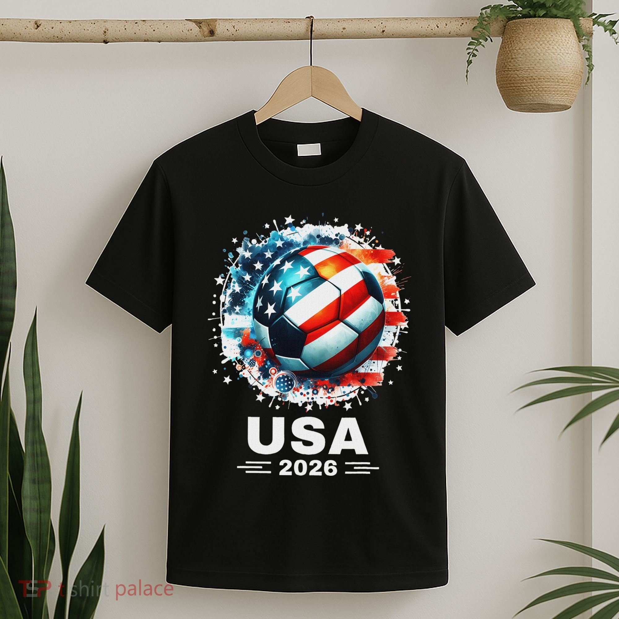 Soccer Apparel Soccer Player American Flag Cup Soccer 2026 T-Shirt