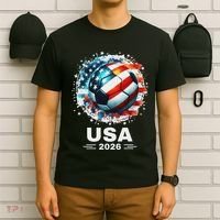 Soccer Apparel Soccer Player American Flag Cup Soccer 2026 T-Shirt thumb 6