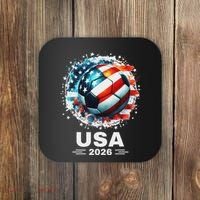 Soccer Apparel Soccer Player American Flag Cup Soccer 2026 Coaster thumb 0