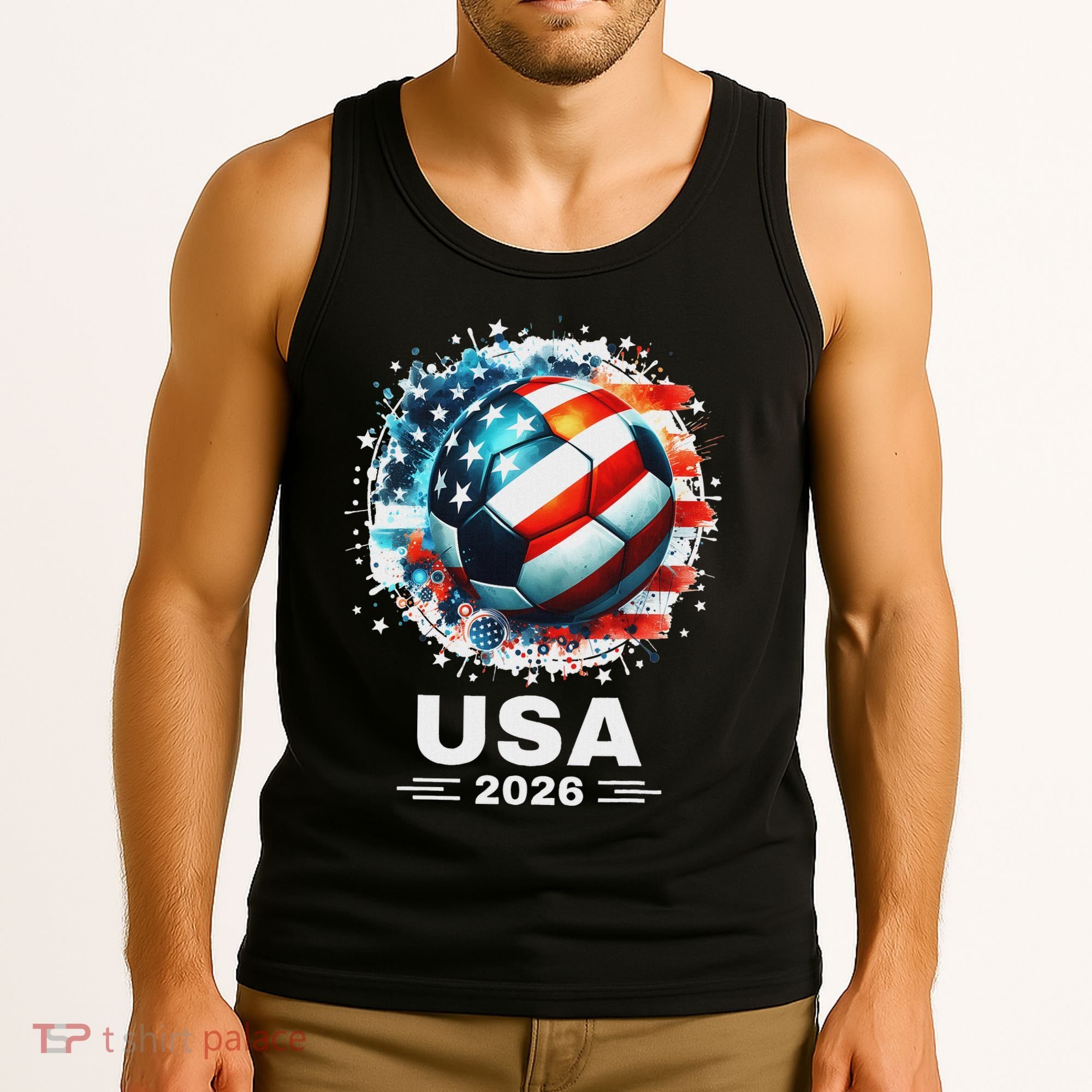 Soccer Apparel Soccer Player American Flag Cup Soccer 2026 Tank Top