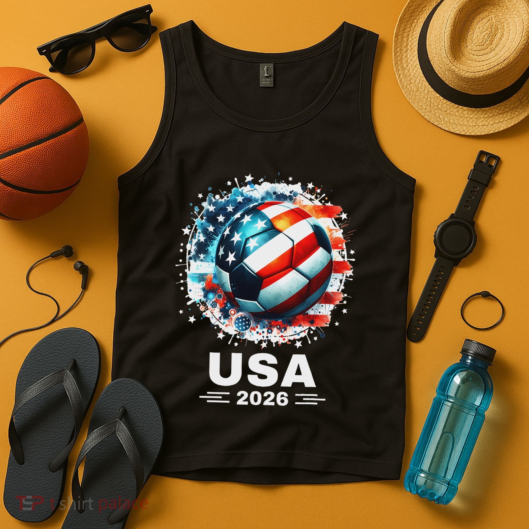 Soccer Apparel Soccer Player American Flag Cup Soccer 2026 Tank Top