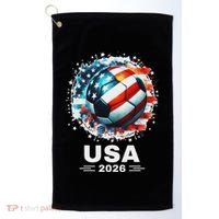 Soccer Apparel Soccer Player American Flag Cup Soccer 2026 Golf Towel thumb 0