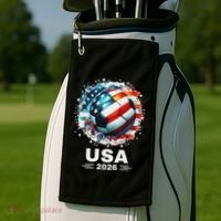 Soccer Apparel Soccer Player American Flag Cup Soccer 2026 Golf Towel thumb 2