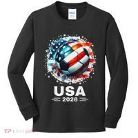 Soccer Apparel Soccer Player American Flag Cup Soccer 2026 Kids Long Sleeve Shirt thumb 0
