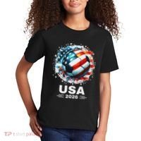 Soccer Apparel Soccer Player American Flag Cup Soccer 2026 Kids T-Shirt thumb 2