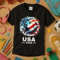 Soccer Apparel Soccer Player American Flag Cup Soccer 2026 Kids T-Shirt thumb 3