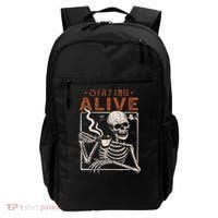 Staying Alive Skeleton Drink Coffee Funny Skeleton Skull Backpack thumb 0