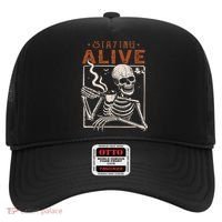 Staying Alive Skeleton Drink Coffee Funny Skeleton Skull Hat thumb 0