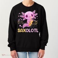 Saxolotl Adorable Saxophone Playing Funny Axolotl Gift Girls Women's Sweatshirt thumb 0