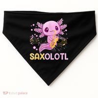 Saxolotl Adorable Saxophone Playing Funny Axolotl Gift Girls USA-Made Doggie Bandana thumb 0
