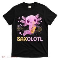 Saxolotl Adorable Saxophone Playing Funny Axolotl Gift Girls T-Shirt thumb 0