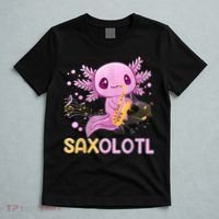 Saxolotl Adorable Saxophone Playing Funny Axolotl Gift Girls T-Shirt thumb 5