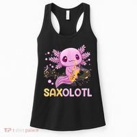 Saxolotl Adorable Saxophone Playing Funny Axolotl Gift Girls Women's Tank Top thumb 0