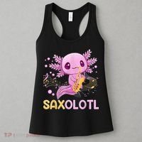 Saxolotl Adorable Saxophone Playing Funny Axolotl Gift Girls Women's Tank Top thumb 3