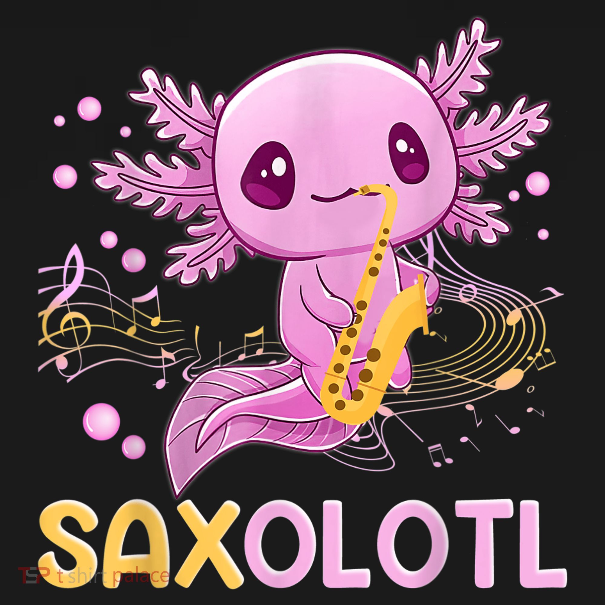 Saxolotl Adorable Saxophone Playing Funny Axolotl Gift Girls Women's Tank Top