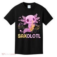 Saxolotl Adorable Saxophone Playing Funny Axolotl Gift Girls Kids T-Shirt thumb 0