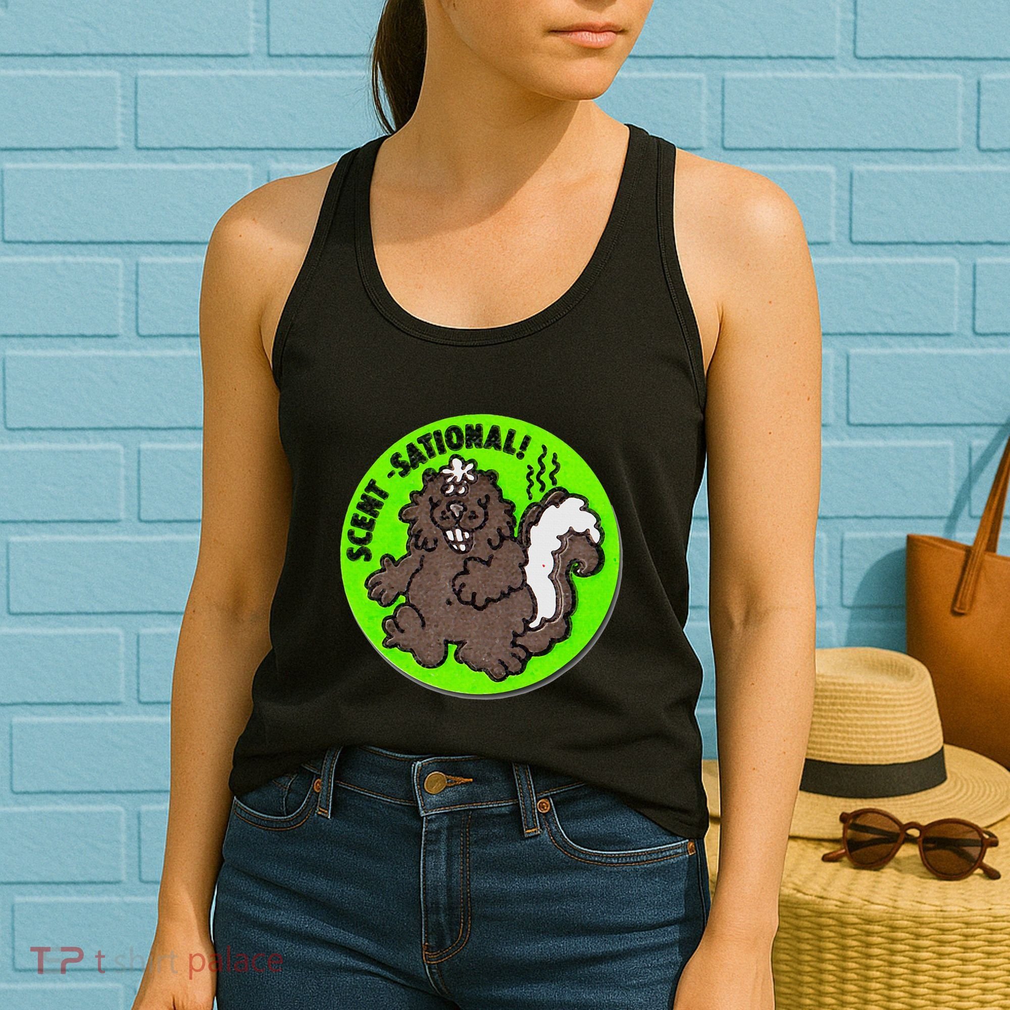 Scratch And Sniff Sticker Skunk Scentsational Women's Tank Top