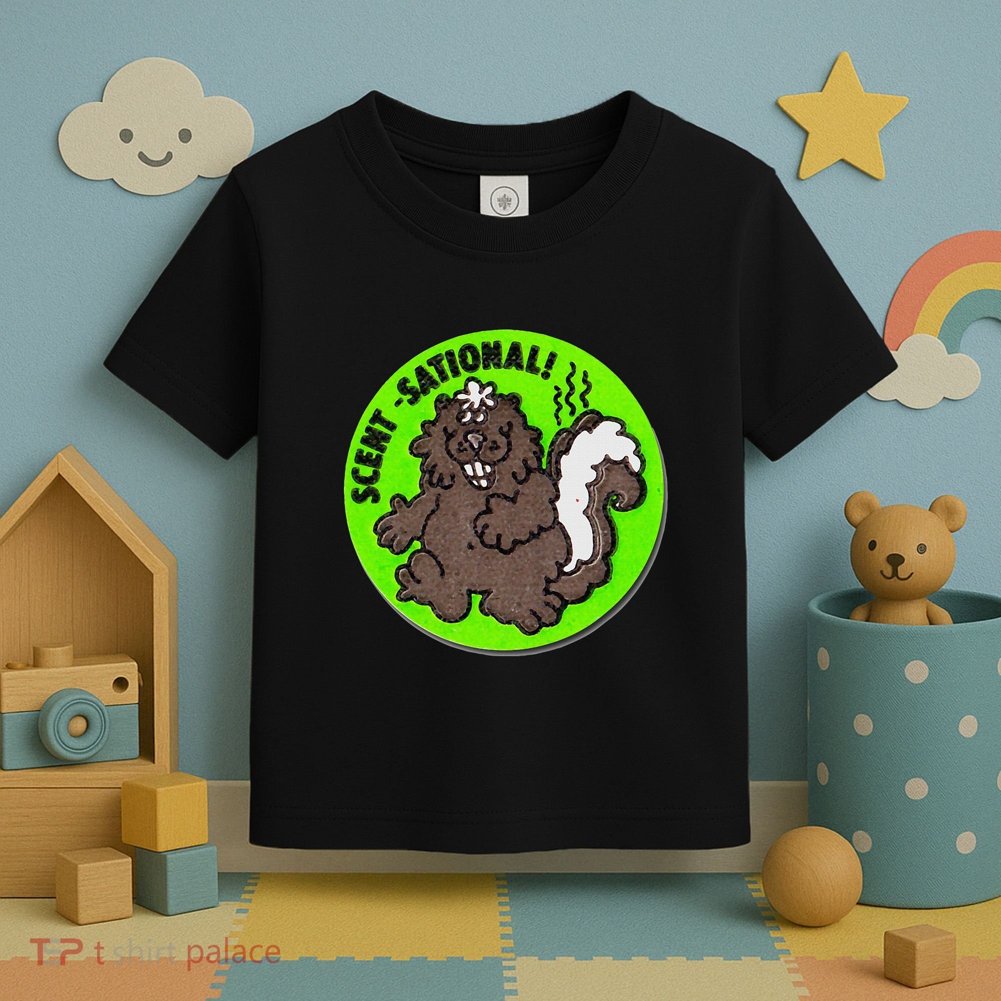 Scratch And Sniff Sticker Skunk Scentsational Toddler T-Shirt