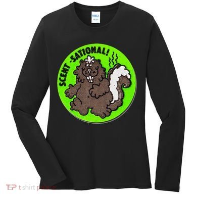 Scratch And Sniff Sticker Skunk Scentsational Women's Long Sleeve Shirt