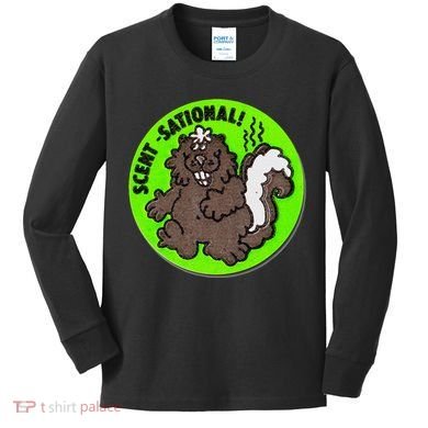 Scratch And Sniff Sticker Skunk Scentsational Kids Long Sleeve Shirt
