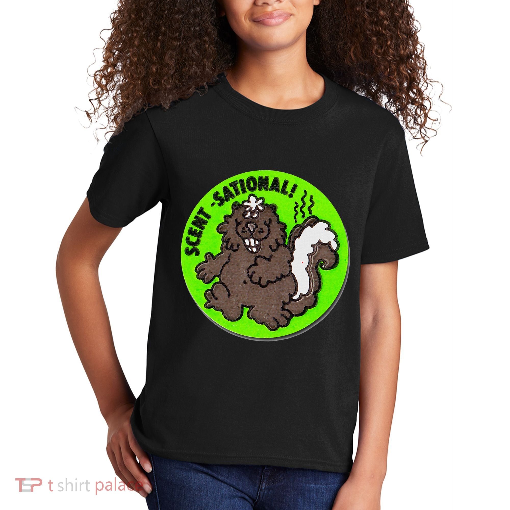 Scratch And Sniff Sticker Skunk Scentsational Kids T-Shirt
